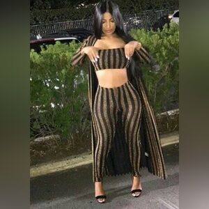 Striped Black and Gold Three-Piece Set